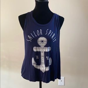 Blue muscle tank